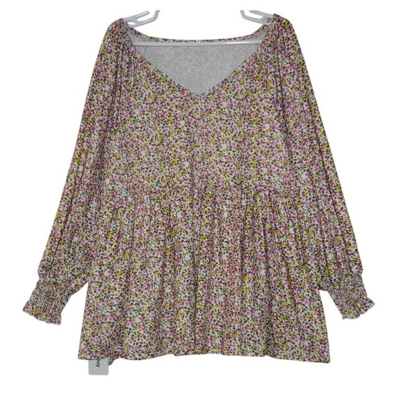 Alishebuy Women's Bohemian Floral Print Long Sleeve Blouse Tops M. NWT. - Picture 2 of 7